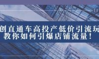 2023直通车高投产低价引流玩法，教你如何引爆店铺流量！