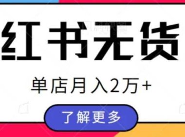 单店月入2万+，小红书无货源电商开店全套教程拆解【视频教程】