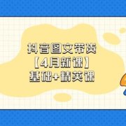 抖音图文带货，基础课+精英课：0基础小白掌握各赛道带货技巧【4月新课】