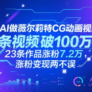 用AI做薇尔莉特CG动画视频，单条视频破100万赞，23条作品涨粉7.2万，涨粉变现两不误