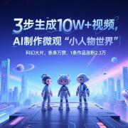 三步生成10W+视频，AI制作微观“小人物世界”科幻大片，条条万赞，1条作品涨粉2.3万