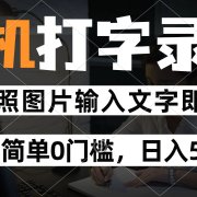 纯手机打字录入项目，按照图片的字输入即可 ，操作简单零门槛24小时都可以做