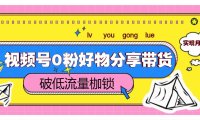 视频号0粉好物分享带货，突破低流量枷锁，实现月入4000+