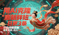 用AI克隆“唐朝胖妞”日更3条，平台疯狂推流，小白闭眼复制，当天见效，日入1k+