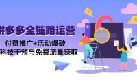 拼多多全链路运营5月课：付费推广+活动爆破，黑科技干预与免费流量获取