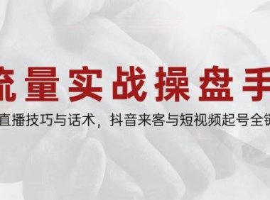 流量实战操盘手，同城直播技巧与话术，抖音来客与短视频起号全链路